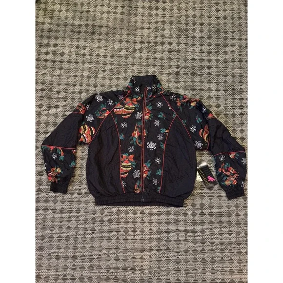Active Elements Vintage 80s Windbreaker Jacket Women's Ugly Christmas Size M NWT - Picture 2 of 11